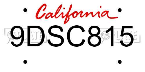 9DSC815 California License Plate