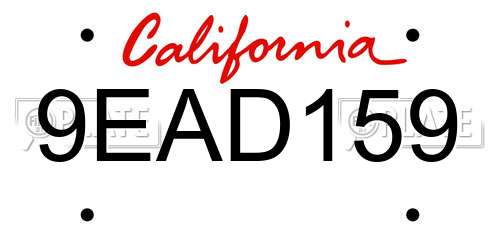 9EAD159 California License Plate