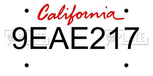 9EAE217 California License Plate