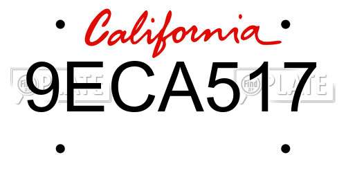 9ECA517 California License Plate
