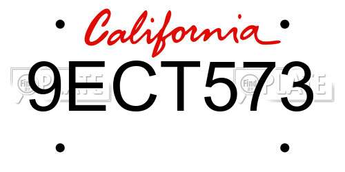 9ECT573 California License Plate