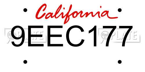 9EEC177 California License Plate