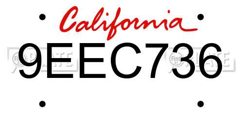 9EEC736 California License Plate