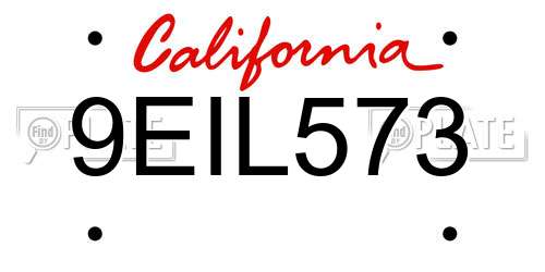 9EIL573 California License Plate