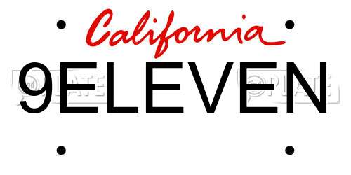 9ELEVEN California License Plate