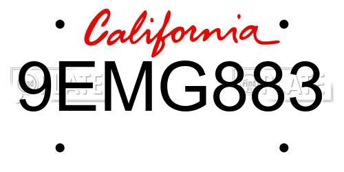 9EMG883 California License Plate