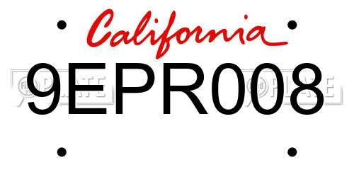 9EPR008 California License Plate