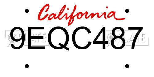 9EQC487 California License Plate