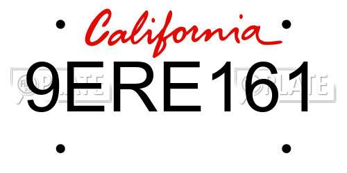 9ERE161 California License Plate