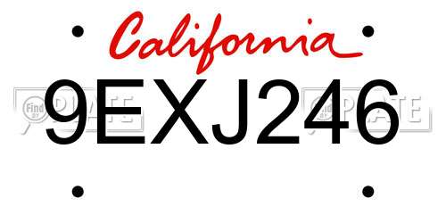 9EXJ246 California License Plate