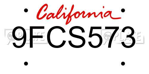 9FCS573 California License Plate