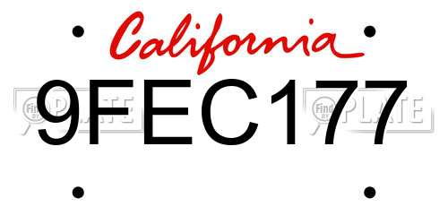 9FEC177 California License Plate