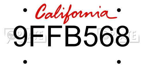 9FFB568 California License Plate