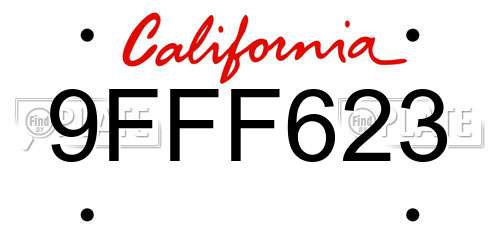 9FFF623 California License Plate