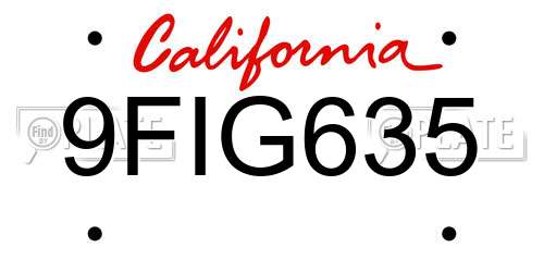 9FIG635 California License Plate