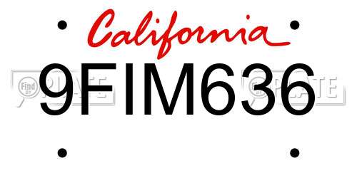 9FIM636 California License Plate