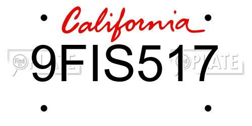 9FIS517 California License Plate