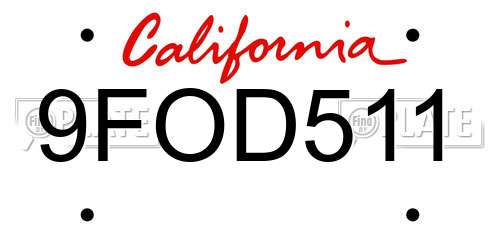 9FOD511 California License Plate