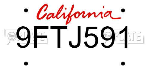 9FTJ591 California License Plate