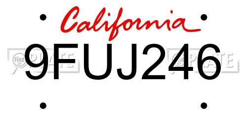 9FUJ246 California License Plate