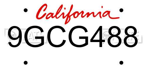 9GCG488 California License Plate