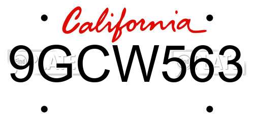 9GCW563 California License Plate