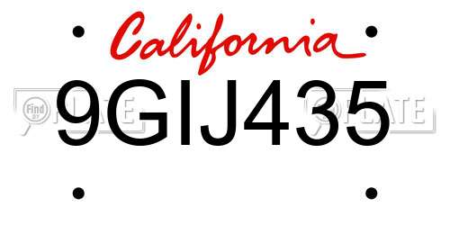 9GIJ435 California License Plate
