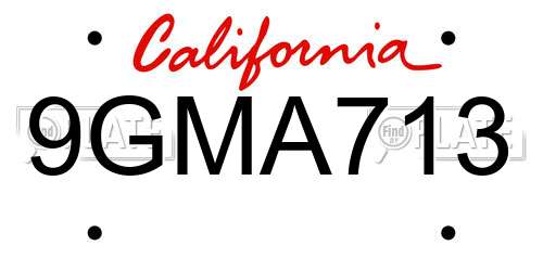 9GMA713 California License Plate