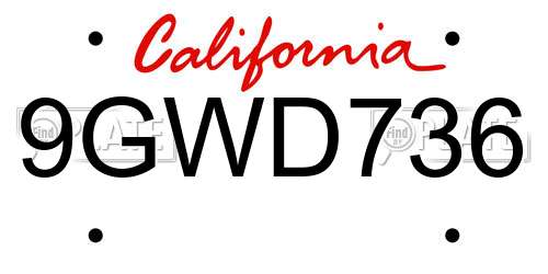 9GWD736 California License Plate