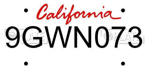 9GWN073 California License Plate
