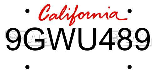 9GWU489 California License Plate