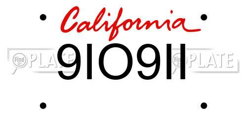 9IO9II California License Plate