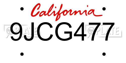 9JCG477 California License Plate