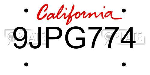 9JPG774 California License Plate