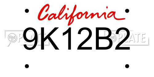 9K12B2 California License Plate