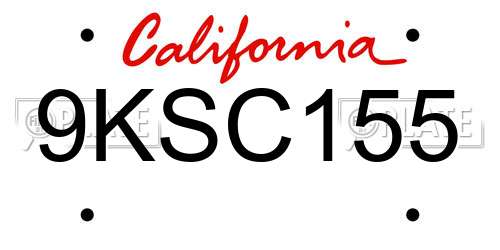 9KSC155 California License Plate