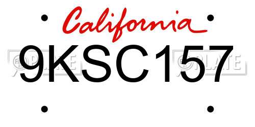 9KSC157 California License Plate