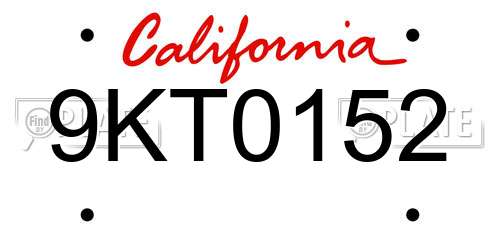 9KT0152 California License Plate