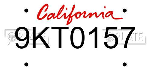9KT0157 California License Plate