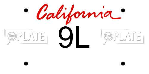 9L California License Plate