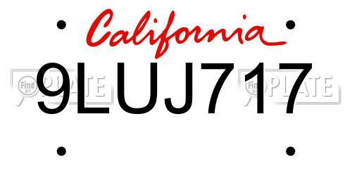 9LUJ717 California License Plate