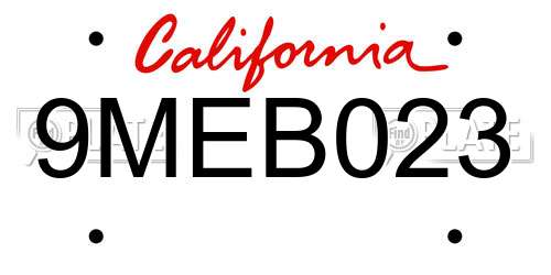 9MEB023 California License Plate