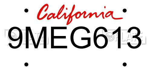 9MEG613 California License Plate