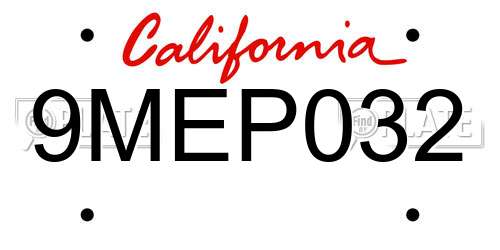9MEP032 California License Plate