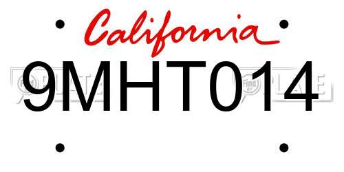 9MHT014 California License Plate