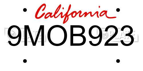 9MOB923 California License Plate