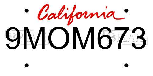 9MOM673 California License Plate