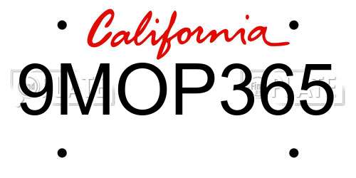 9MOP365 California License Plate