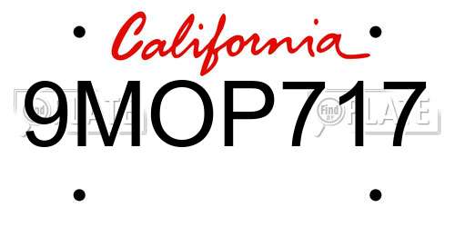 9MOP717 California License Plate