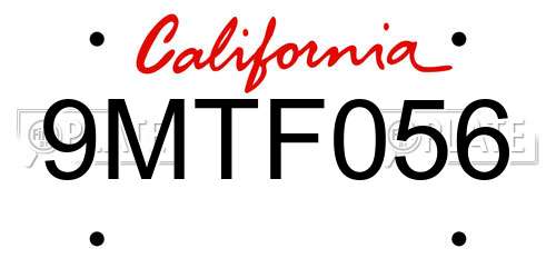 9MTF056 California License Plate